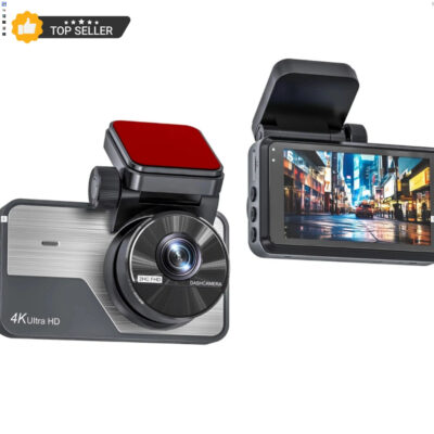 4K | 4K WiFi Dual Lens Dash Cam – Front & Rear Car DVR Camera with Night Vision, Loop Recording, G-Sensor & Parking Mode