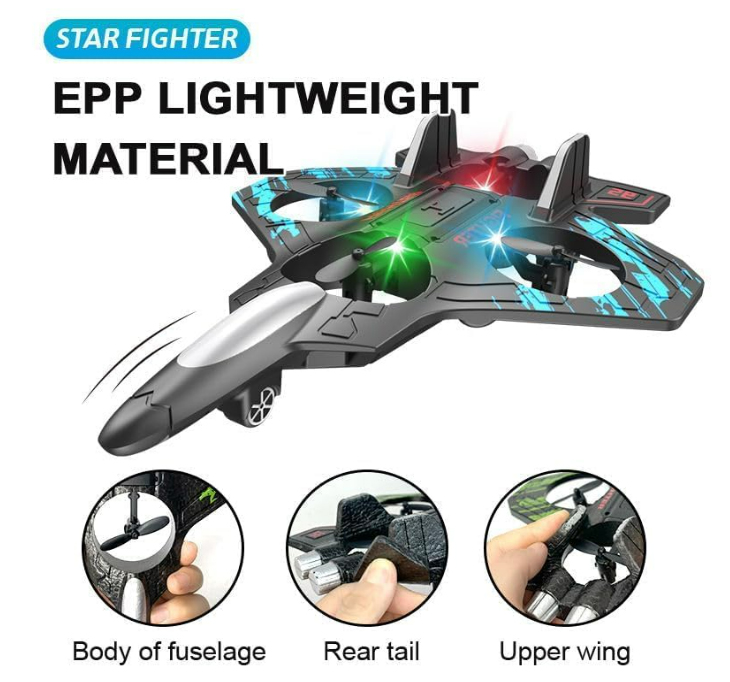 RC Airplane Easy to Fly Stable Jet Fighter Toys for Kids RC Airplane Fighter Jet with Light, 360° Flip Fighter Jet Toys - Image 7