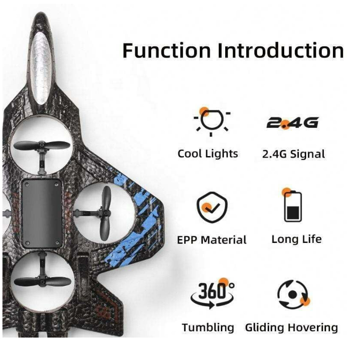 RC Airplane Easy to Fly Stable Jet Fighter Toys for Kids RC Airplane Fighter Jet with Light, 360° Flip Fighter Jet Toys - Image 5