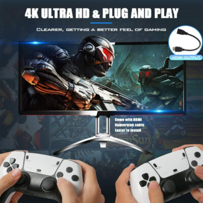 Drumstone (𝗦𝗽𝗲𝗰𝗶𝗮𝗹 𝟭𝟬 𝗬𝗲𝗮𝗿𝘀 𝗪𝗮𝗿𝗿𝗮𝗻𝘁𝘆) M15 Retro Game Stick Console with 20,000+ Games, Dual 2.4G Wireless Controllers, HDMI Plug & Play TV Gaming, Easy Setup, Fun & Perfect Gift