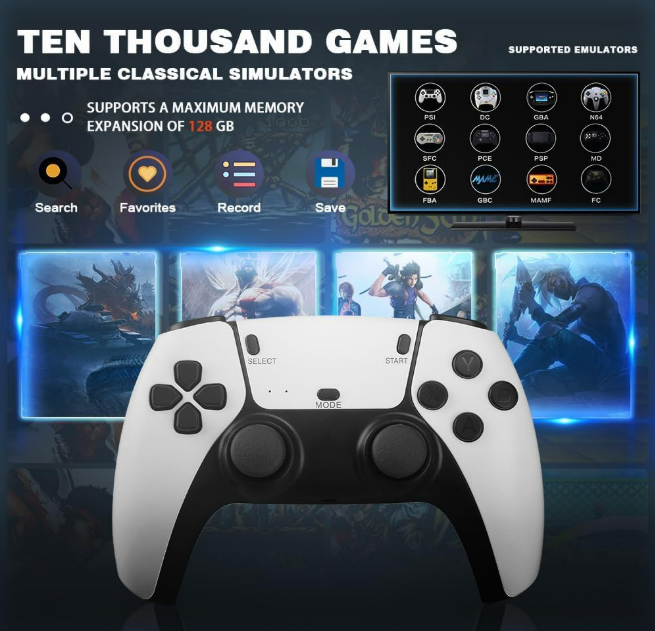 Drumstone (𝗦𝗽𝗲𝗰𝗶𝗮𝗹 𝟭𝟬 𝗬𝗲𝗮𝗿𝘀 𝗪𝗮𝗿𝗿𝗮𝗻𝘁𝘆) M15 Retro Game Stick Console with 20,000+ Games, Dual 2.4G Wireless Controllers, HDMI Plug & Play TV Gaming, Easy Setup, Fun & Perfect Gift - Image 4