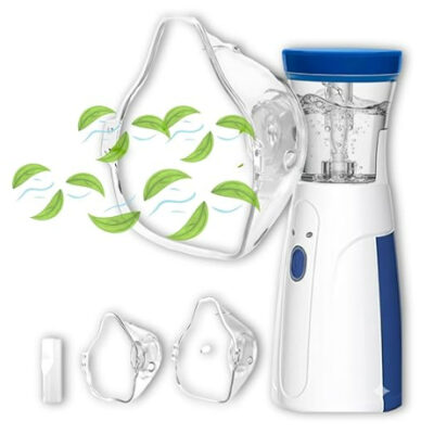 Nebulizer, Portable Mesh Nebulizer for Adults & Kids, Mini Handheld Ultrasonic Inhaler, Low-Noise Steam Vaporizer for Home & Travel, Wireless Vaporizer Machine With Respiratory Mask (Blue, 2026)