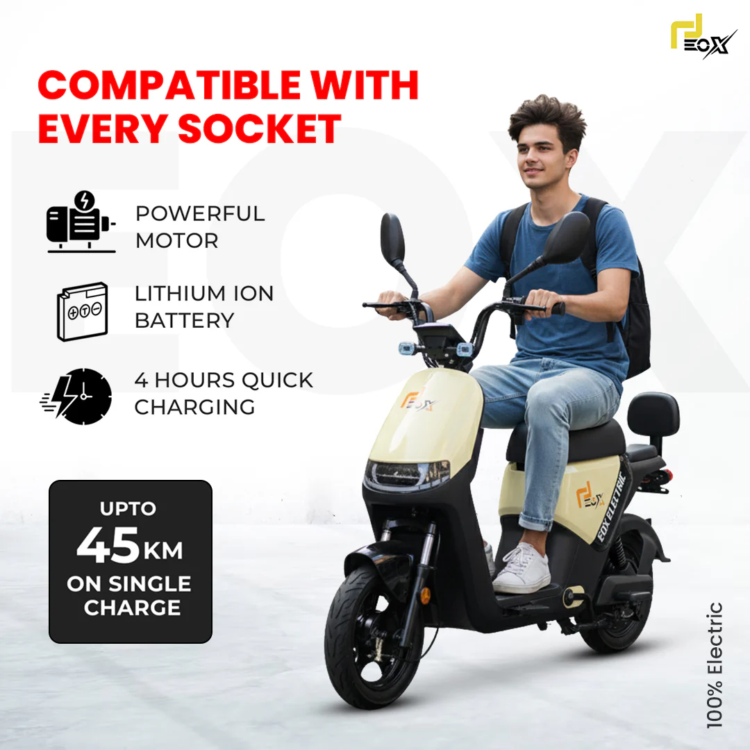 EOX OLO Electric Commuter Scooter – 45 km Range, 25 km/h, Portable Lithium Battery - Image 4