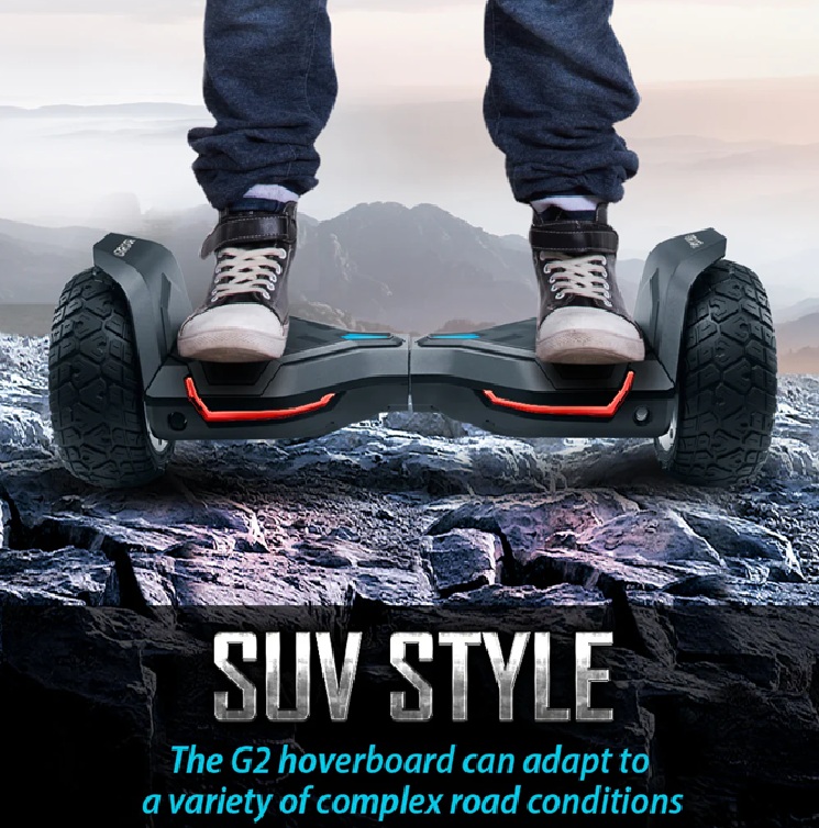 G2 Warrior (Black) 8.5 Inch All Terrain Off Road Hoverboard With APP, Bluetooth (UL Certified)