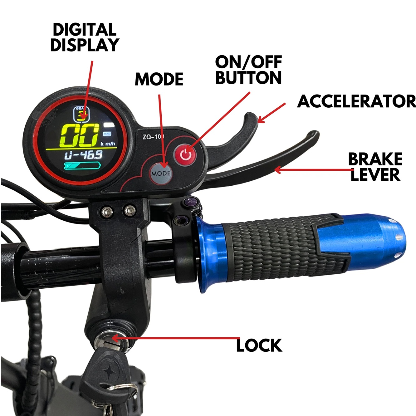 Beast Air Offroader Foldable Electric Scooter (Blue) - Image 9